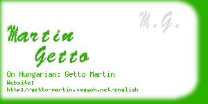 martin getto business card